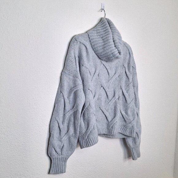 Madewell Cable Turtleneck Sweater Sz S Crop Chunky Preppy Boho Somervell - Picture 3 of 11